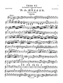 Partition de violon, Piano Trio, C major, Mozart, Wolfgang Amadeus