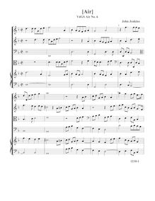 Partition [Air], VdGS No.6 - partition complète (Tr Tr B B O), Airs pour 4 violes de gambe avec orgue