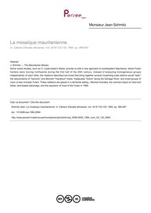 La mosaïque mauritanienne. - article ; n°133 ; vol.34, pg 489-497