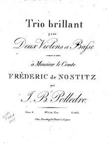 Partition violon 1, corde Trio No.2, Op.4, Trio brillant, D minor
