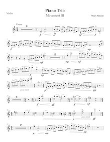 Partition de violon, Piano Trio, Simoni, Mary par Mary Simoni
