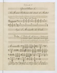 Partition violoncelle 2, 6 corde quintettes, G.319-324, Boccherini, Luigi