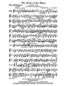 Partition cor 3,4 (E♭), pour Bride of pour Waves, Clarke, Herbert Lincoln