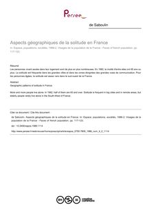 Aspects géographiques de la solitude en France - article ; n°2 ; vol.4, pg 117-123