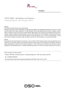 1979-1999 : de Kaboul au Kosovo - article ; n°3 ; vol.64, pg 491-503