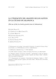 La utilización del granito de los Santos en la ciudad de Salamanca