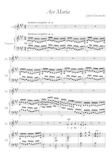 Partition pour mezzo-soprano, piano, Ave Maria, Kowalewski, Jakub