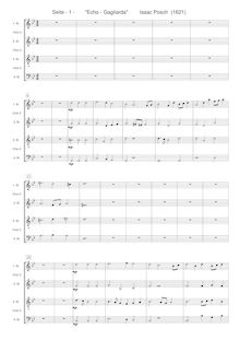 Partition chœur 2 score [ténor: G2 clef], Echo - Gagliarda, C major par Isaac Posch