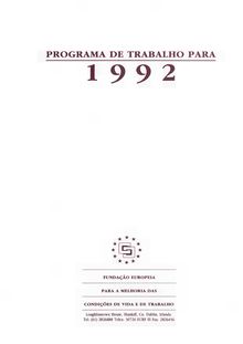 Programa de trabalho para 1992