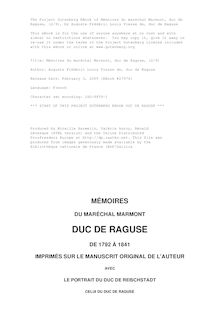 Mémoires du maréchal Marmont, duc de Raguse, (2/9) par Marmont