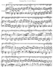Partition No.1 en G Major, violon sonates, Haydn, Joseph