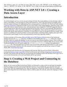 Working with Data in ASP.NET 2.0 :: Creating a Data Access ...