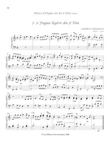 Partition , 2e Fugue légère du 5e Ton, Pièces d’orgue sur les 8 tons