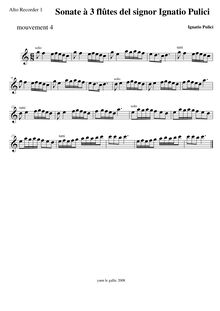Partition aigu enregistrement  1, Sinfonia a 3 flauti del Sig.re. D Ignatio Pulici par Ignatio Pulici