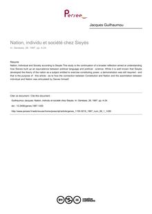 Nation, individu et société chez Sieyès - article ; n°1 ; vol.26, pg 4-24