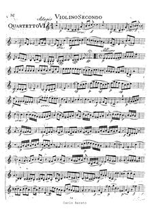 Partition violon II, corde quatuor No.19, Dissonance Quartet ; Dissonant Quartet par Wolfgang Amadeus Mozart