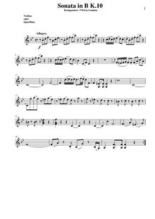 Partition violon (flûte) , partie, violon Sonata, Violin Sonata No.5