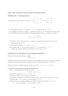 ESSEC 2005 mathematiques i classe prepa hec (ect)