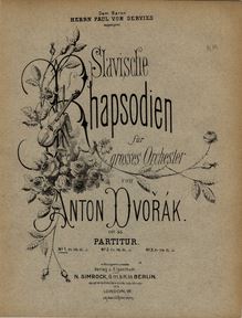 Partition No.1 - couverture couleur, Slavonic Rhapsodies, Slovanské rapsodie