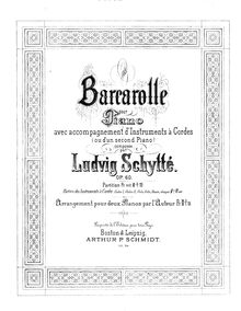 Partition basse, Barcarolle pour Piano et cordes, Op.60, F minor