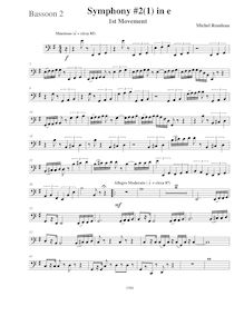 Partition basson 2, Symphony No.2, E minor, Rondeau, Michel