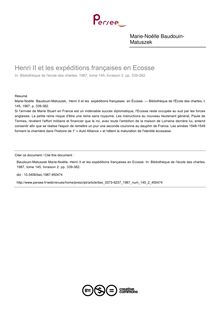 Henri II et les expéditions françaises en Ecosse - article ; n°2 ; vol.145, pg 339-382