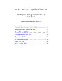 Mathématiques Spécialité 2005 Littéraire Baccalauréat général