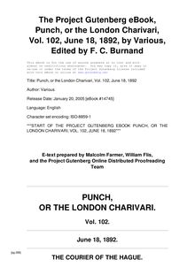 Punch, or the London Charivari, Volume 102, June 18, 1892