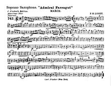 Partition Soprano Saxophone, Admiral Farragut, C Major, Losey, Frank Hoyt