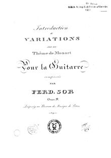 Partition complète, Introduction et Variations on a theme by Mozart, Op.9