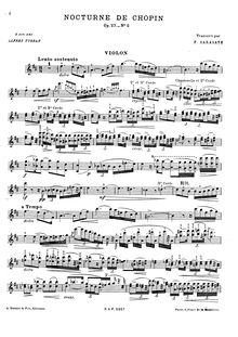 Partition de violon, nocturnes, Chopin, Frédéric par Frédéric Chopin