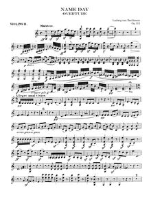 Partition violons II, Name Day Overture, Op.115, Overtüre zur Namensfeier