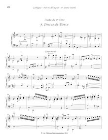Partition , Dessus de Tierce, Livre d orgue No.1, Premier Livre d Orgue