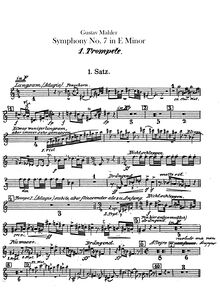 Partition trompette 1, 2, 3 (B♭, F), Symphony No.7, Mahler, Gustav