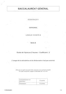 Sujet du bac S 2011: Espagnol LV2