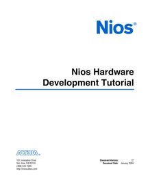 Nios Hardware Development Tutorial for the Nios Development ...