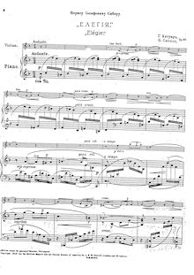Partition complète, Elegie pour Piano et violon, Op.26, Catoire, Georgy