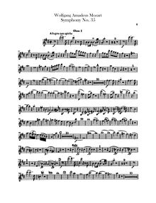 Partition hautbois 1, 2, Symphony No.35, Haffner Symphony, D major