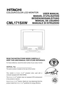 Notice Moniteurs Hitachi  CML171SXW