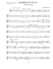 Partition trompette 1 (C), Symphony No.2, E minor, Rondeau, Michel par Michel Rondeau