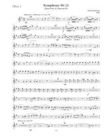 Partition hautbois 1, Symphony No.6  Magnificat , D major, Rondeau, Michel par Michel Rondeau