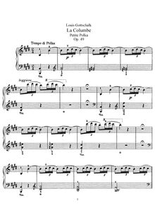 Partition complète, La Colombe, Op.49, La Colombe - Petite Polka