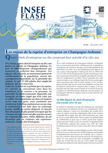 Les enjeux de la reprise dentreprise en Champagne-Ardenne : quatre chefs dentreprise sur dix cesseront leur activité dici dix ans