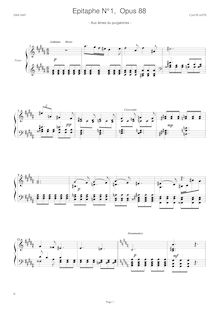 Partition 1 - Andante mesto (aux âmes du purgatoires), 3 Epitaphes pour Piano
