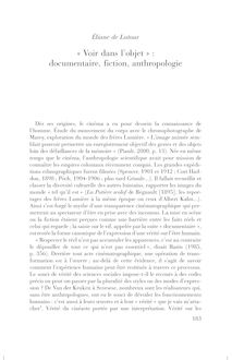 « Voir dans l’objet » : documentaire, fiction, anthropologie - article ; n°1 ; vol.80, pg 183-198