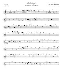 Partition ténor viole de gambe 1, octave aigu clef, L ardente sacra face