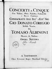 Partition hautbois 2 (400 dpi greyscale), 12 Concertos à cinque, Op.7