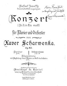 Partition complète, Piano Concerto No.3, Op.80, Scharwenka, Xaver