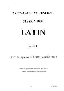 Sujet du Baccalauréat L : option latin 2000