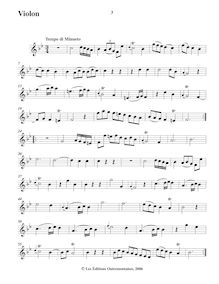 Partition , Tempo di Minuetto - violon (flûte) , partie, 6 sonates pour clavecin